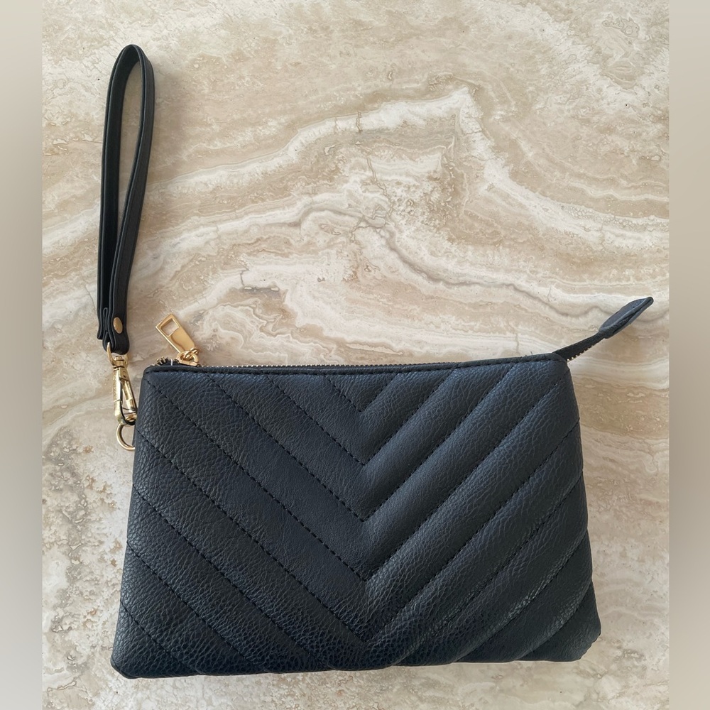 Black Wristlet Clutch Lined
